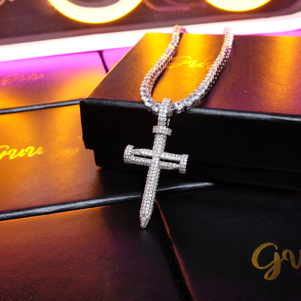 18K Gold-Plated AAA CZ Cross Pendant