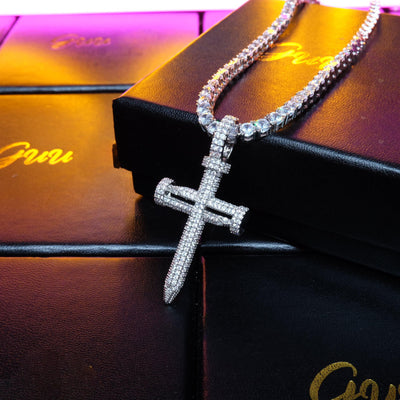 18K Gold-Plated AAA CZ Cross Pendant