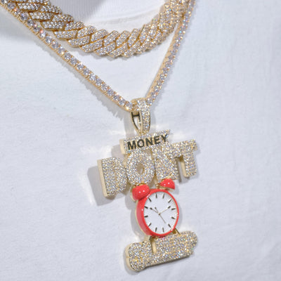 18K Gold-Plated Money Dont Sleep Iced Necklace - The GUU Shop