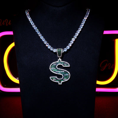 18K Gold-Plated BlingBling Dollar Charcter Symbol Necklace