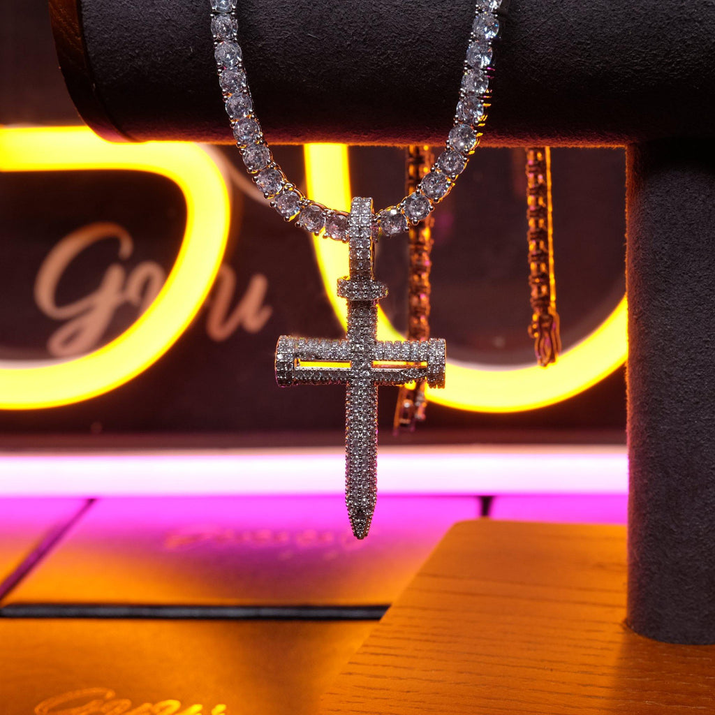 18K Gold-Plated AAA CZ Cross Pendant