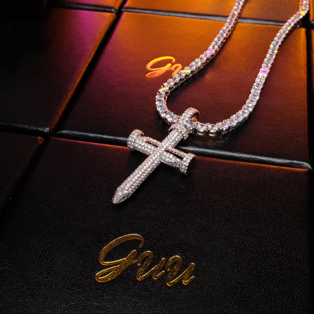 18K Gold-Plated AAA CZ Cross Pendant