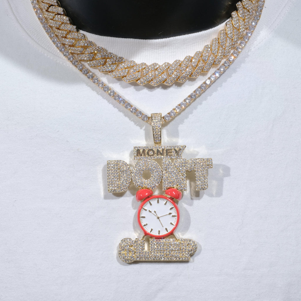 18K Gold-Plated Money Dont Sleep Iced Necklace - The GUU Shop