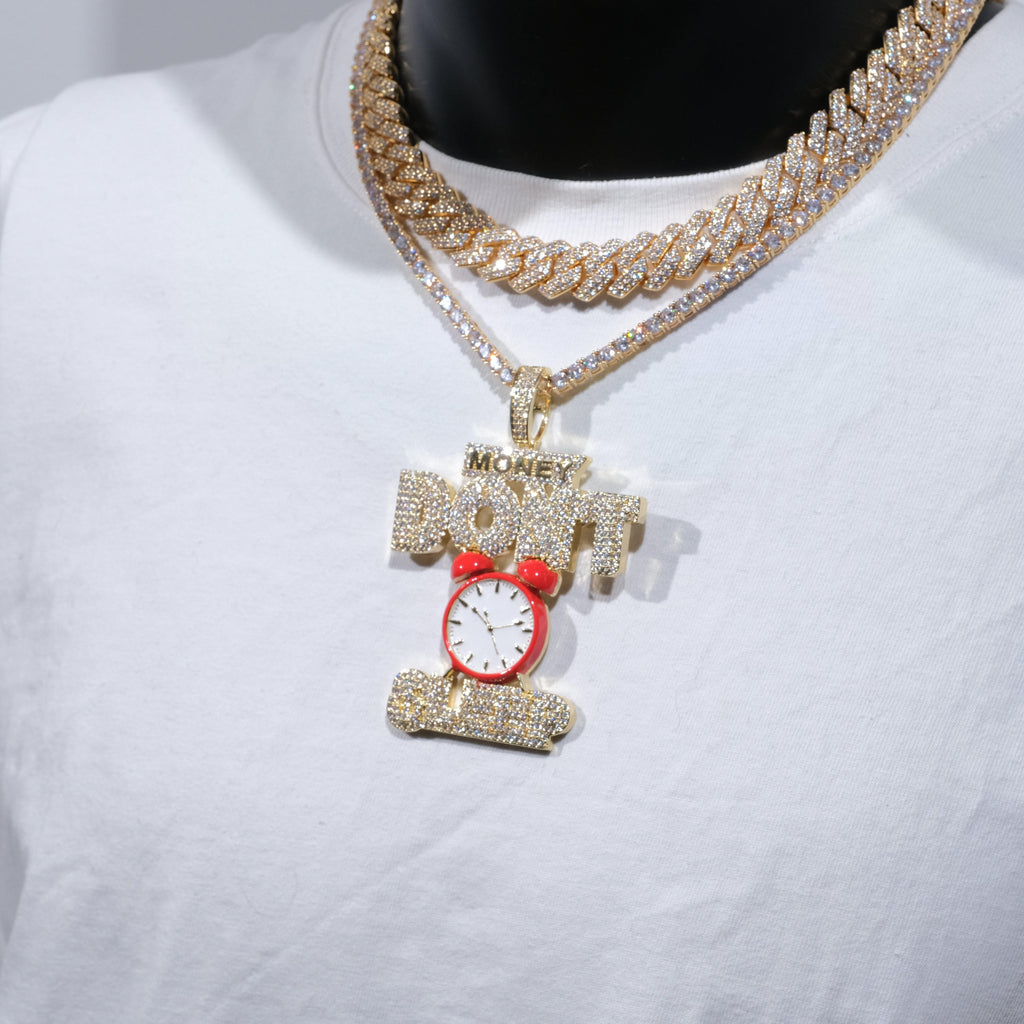 18K Gold-Plated Money Dont Sleep Iced Necklace - The GUU Shop