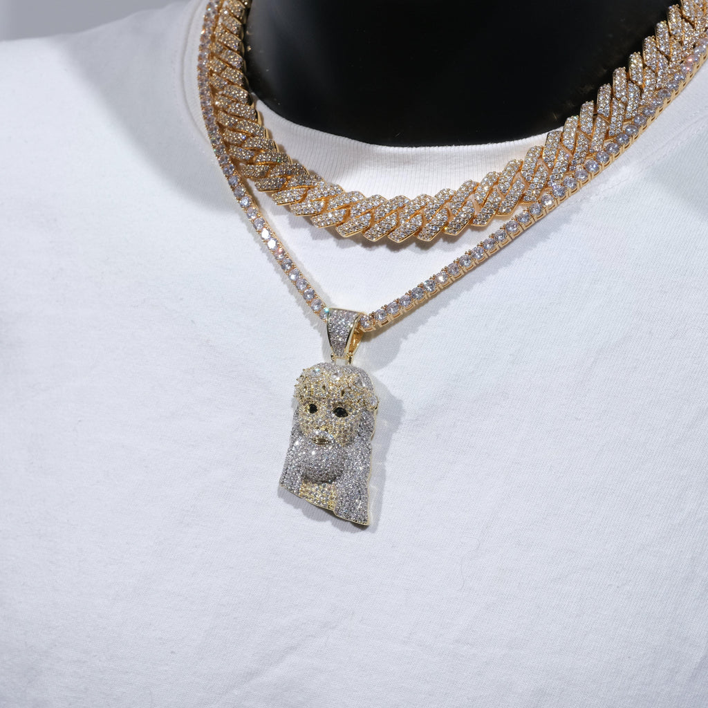 18K Gold-Plated Jesus Iced Necklace - The GUU Shop