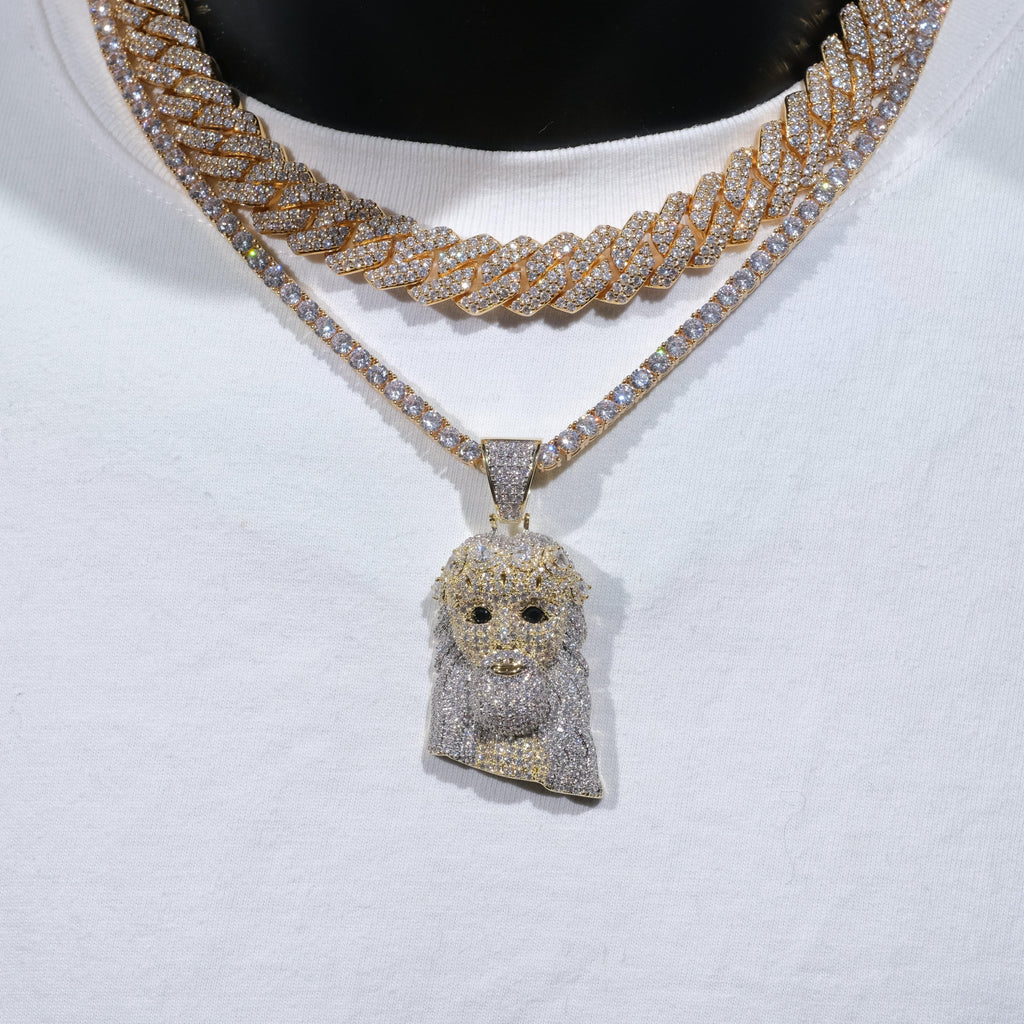 18K Gold-Plated Jesus Iced Necklace - The GUU Shop