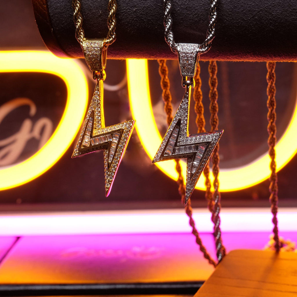 Baguette Iced Lightning Pendant - The GUU Shop