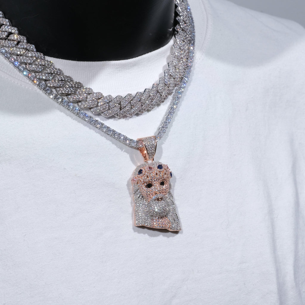 18K Gold-Plated Jesus Iced Necklace - The GUU Shop