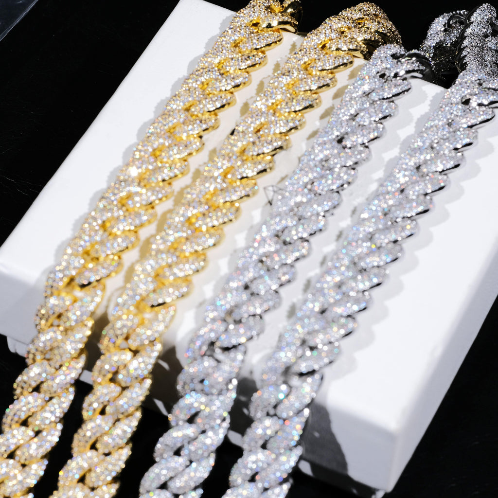 14mm 3-Row Bubble Iced Cuban Chain