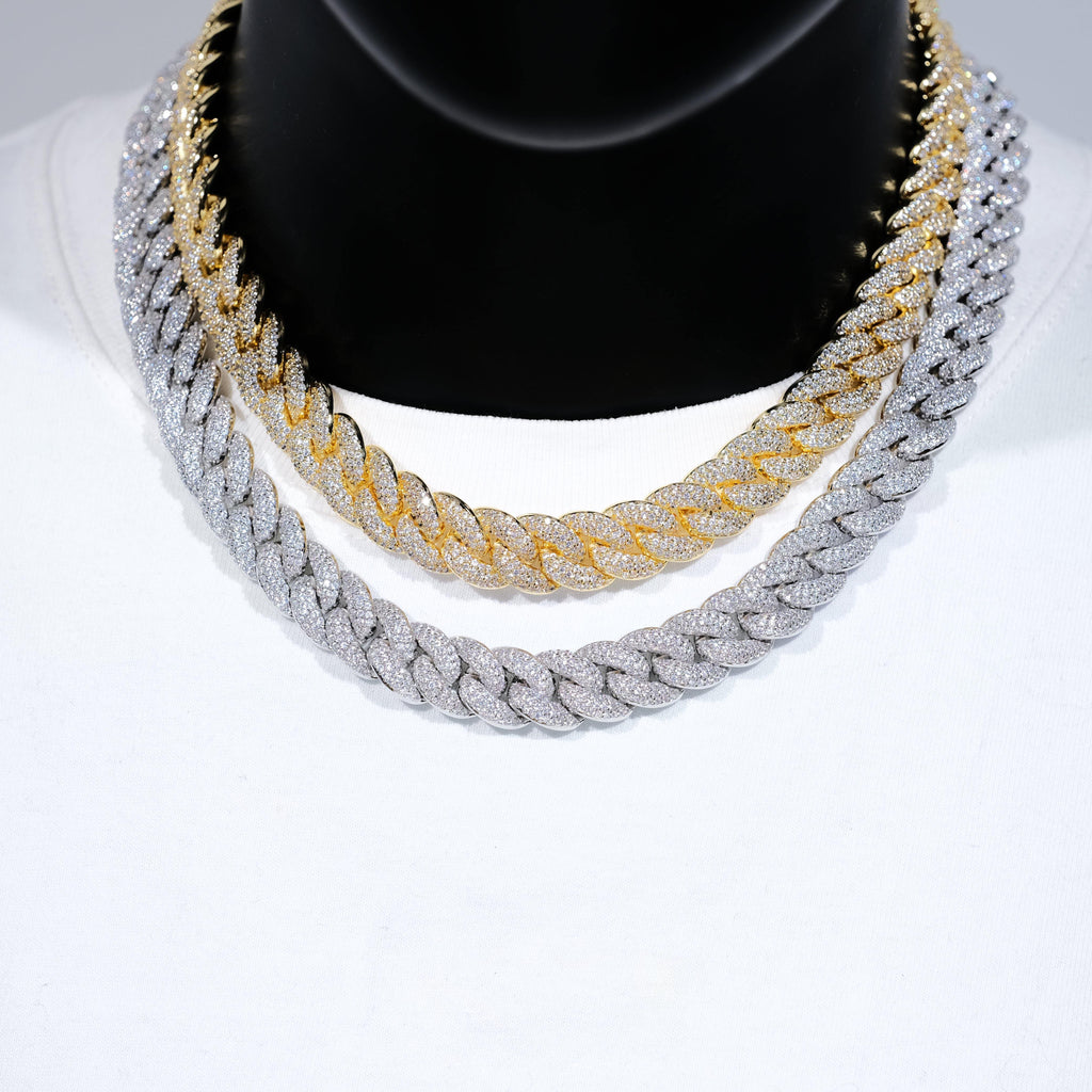 14mm 3-Row Bubble Iced Cuban Chain - The GUU Shop