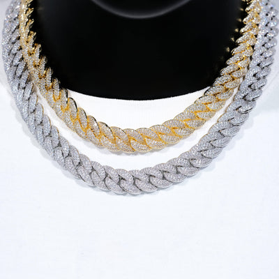 14mm 3-Row Bubble Iced Cuban Chain - The GUU Shop