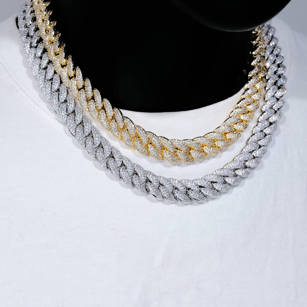 14mm 3-Row Bubble Iced Cuban Chain - The GUU Shop