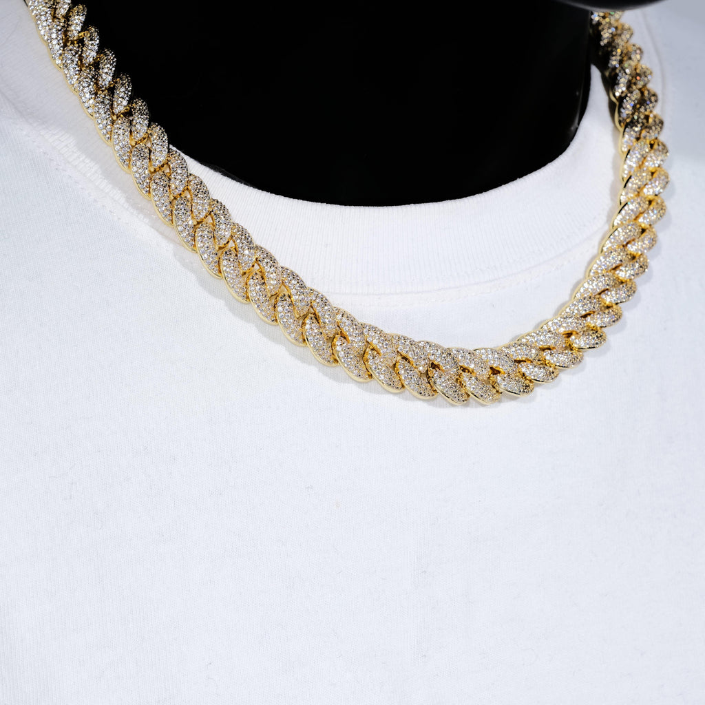 14mm 3-Row Bubble Iced Cuban Chain - The GUU Shop