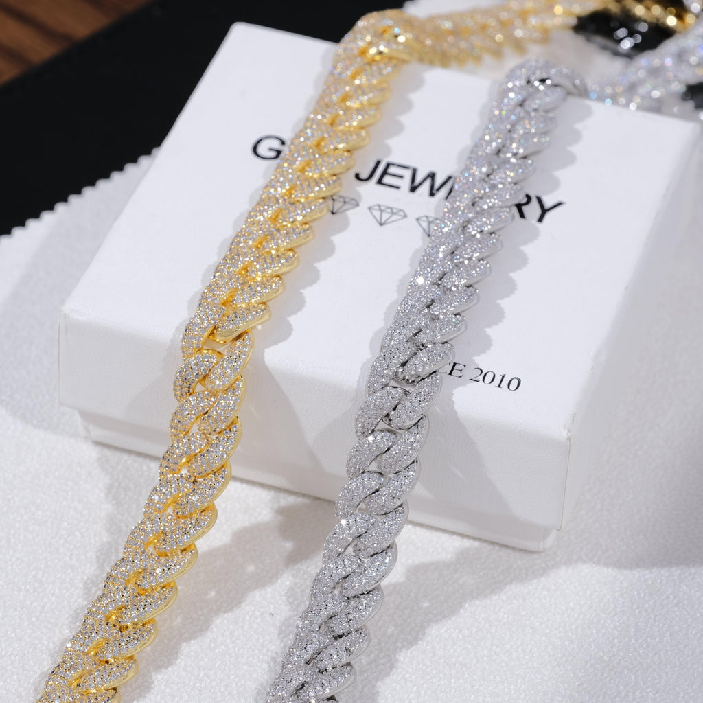 14mm 3-Row Bubble Iced Cuban Chain - The GUU Shop