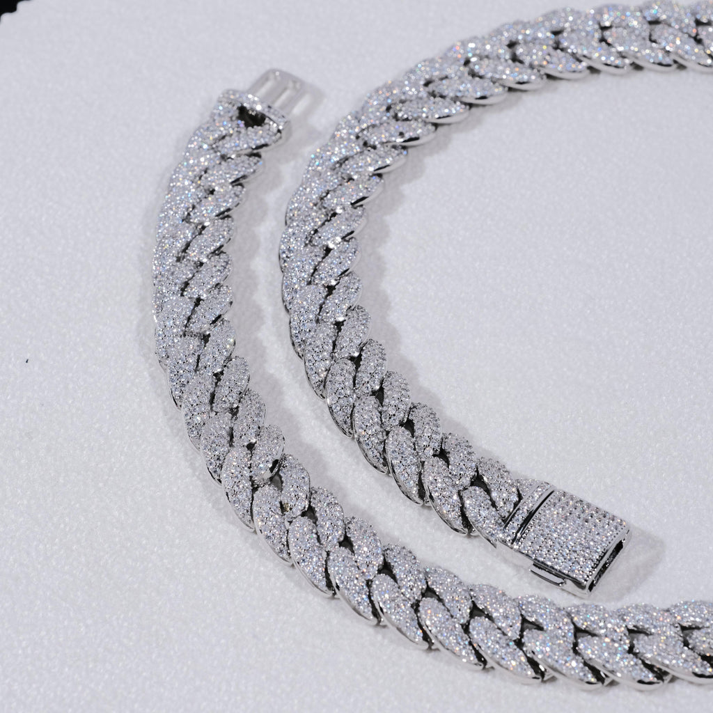 14mm 3-Row Bubble Iced Cuban Chain - The GUU Shop