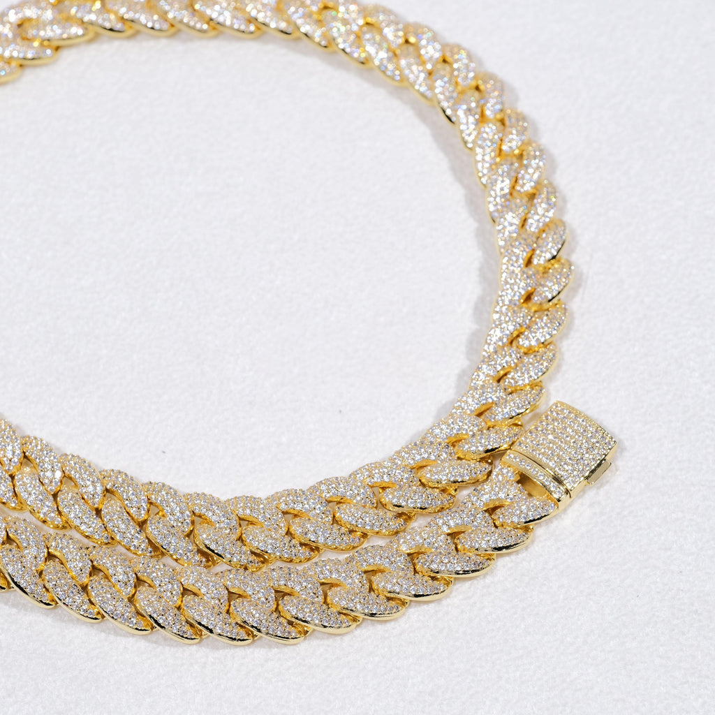 14mm 3-Row Bubble Iced Cuban Chain - The GUU Shop