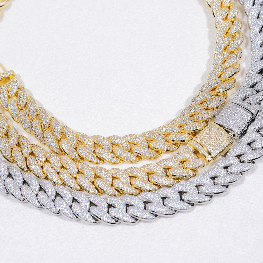 14mm 3-Row Bubble Iced Cuban Chain - The GUU Shop