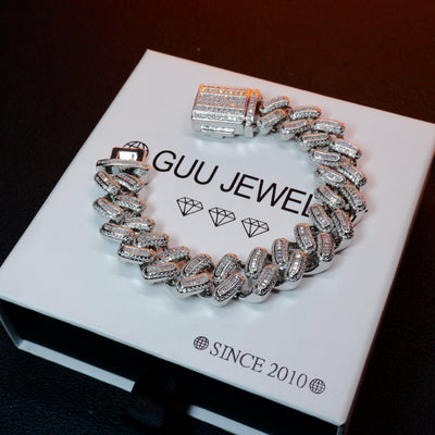 15MM 18K Gold-Plated Baguette Iced Bracelet - The GUU Shop