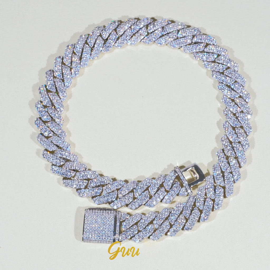 19mm 2-Row Iced Prong Cuban Chain - The GUU Shop