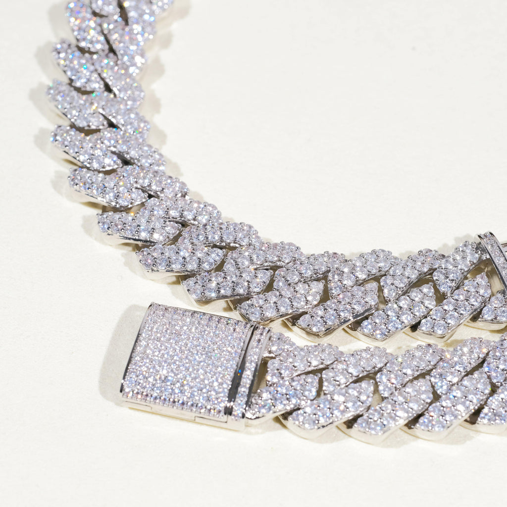 19mm 2-Row Iced Prong Cuban Chain - The GUU Shop