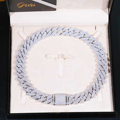 19mm 2-Row Iced Prong Cuban Chain - The GUU Shop