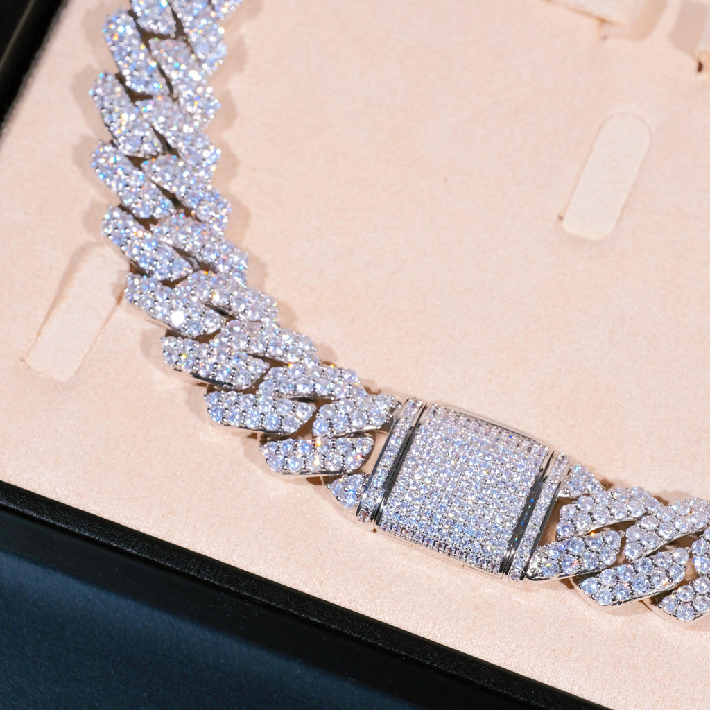 19mm 2-Row Iced Prong Cuban Chain - The GUU Shop