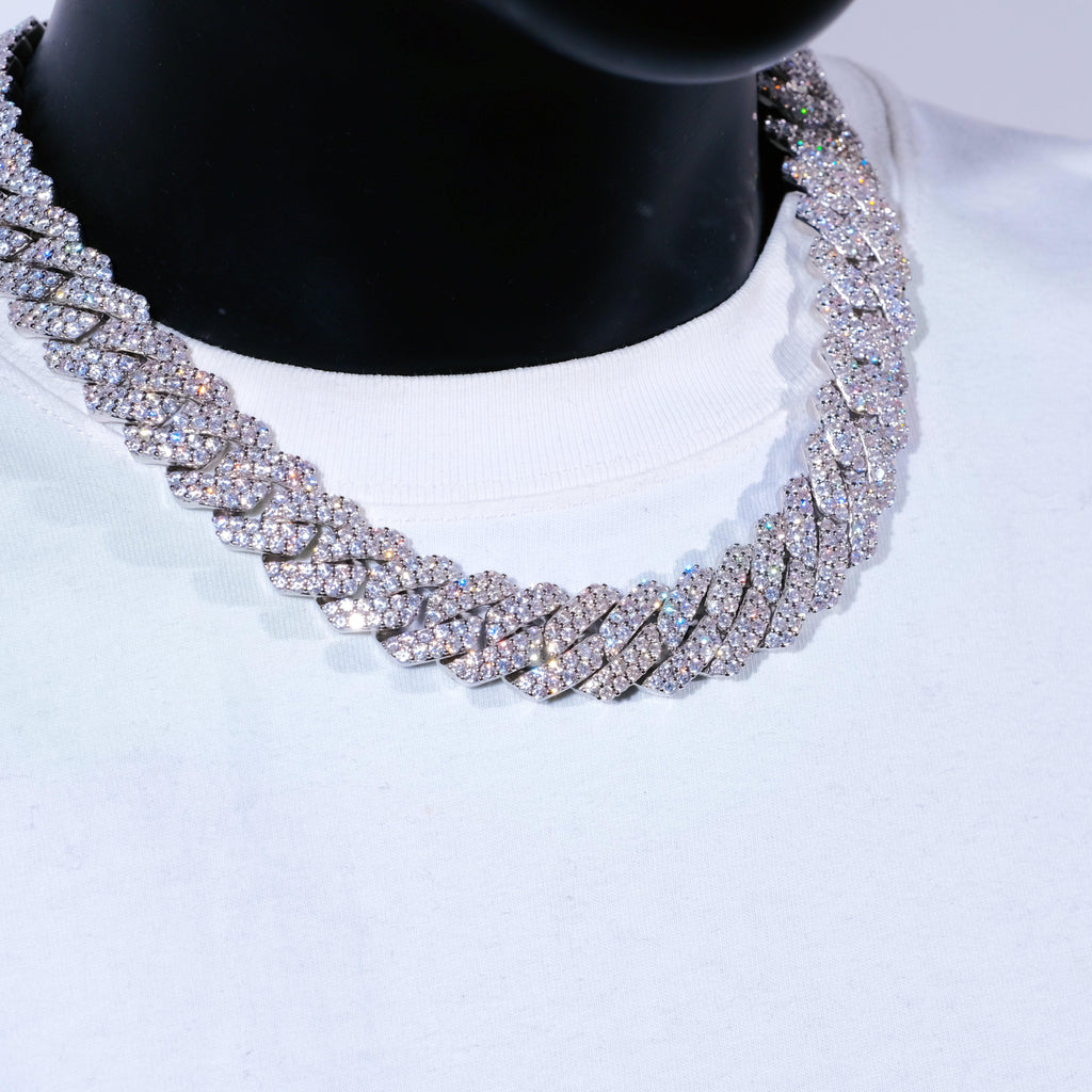 19mm 2-Row Iced Prong Cuban Chain - The GUU Shop