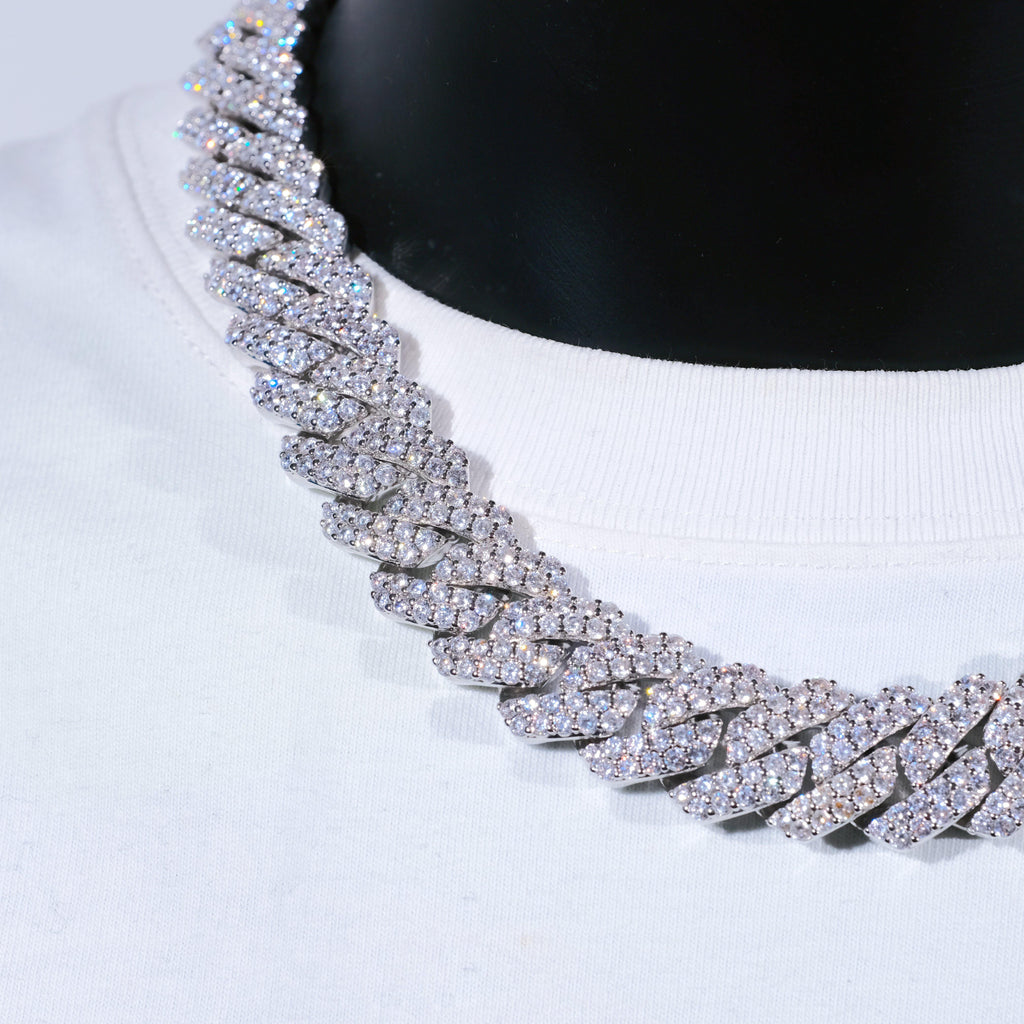 19mm 2-Row Iced Prong Cuban Chain - The GUU Shop