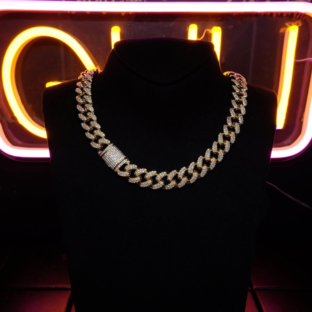 🔥New Flip buckle Iced Cuban Link Chain Gold-Plated