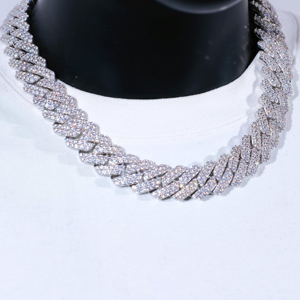 19mm 2-Row Iced Prong Cuban Chain - The GUU Shop