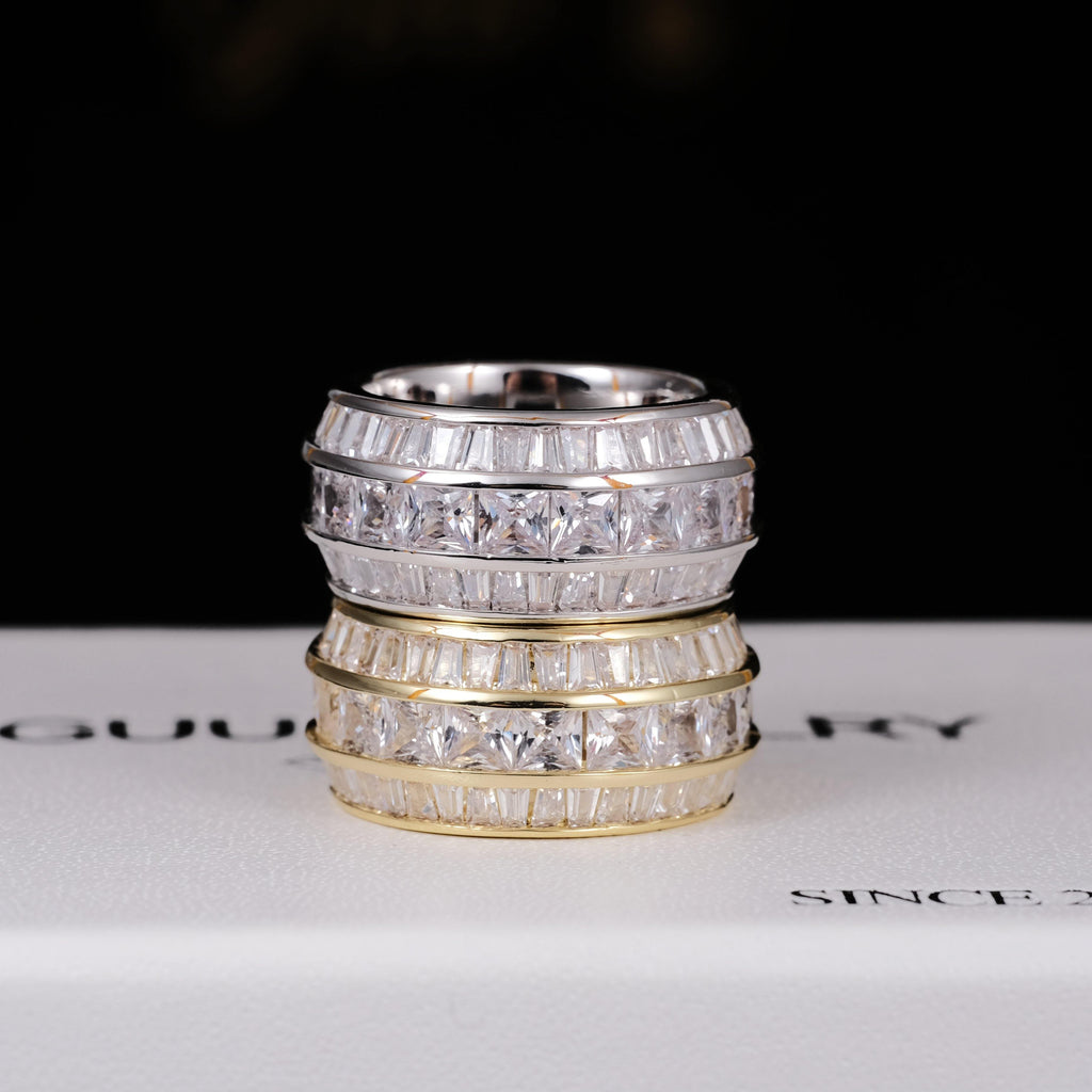 3 Layer Baguette Band Ring - The GUU Shop