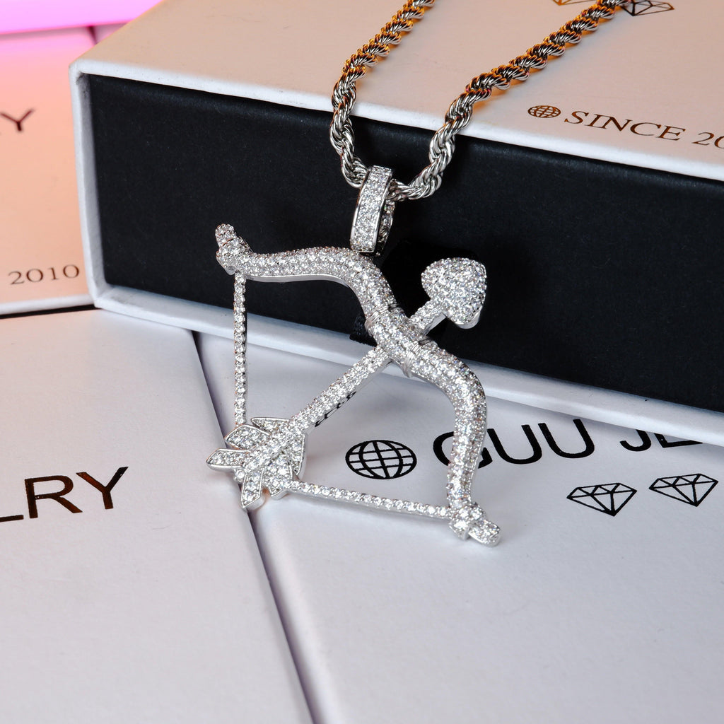 Iced 18K Gold-Plated Micro-inlay AAA CZ Cupid Arrow Necklace - The GUU Shop
