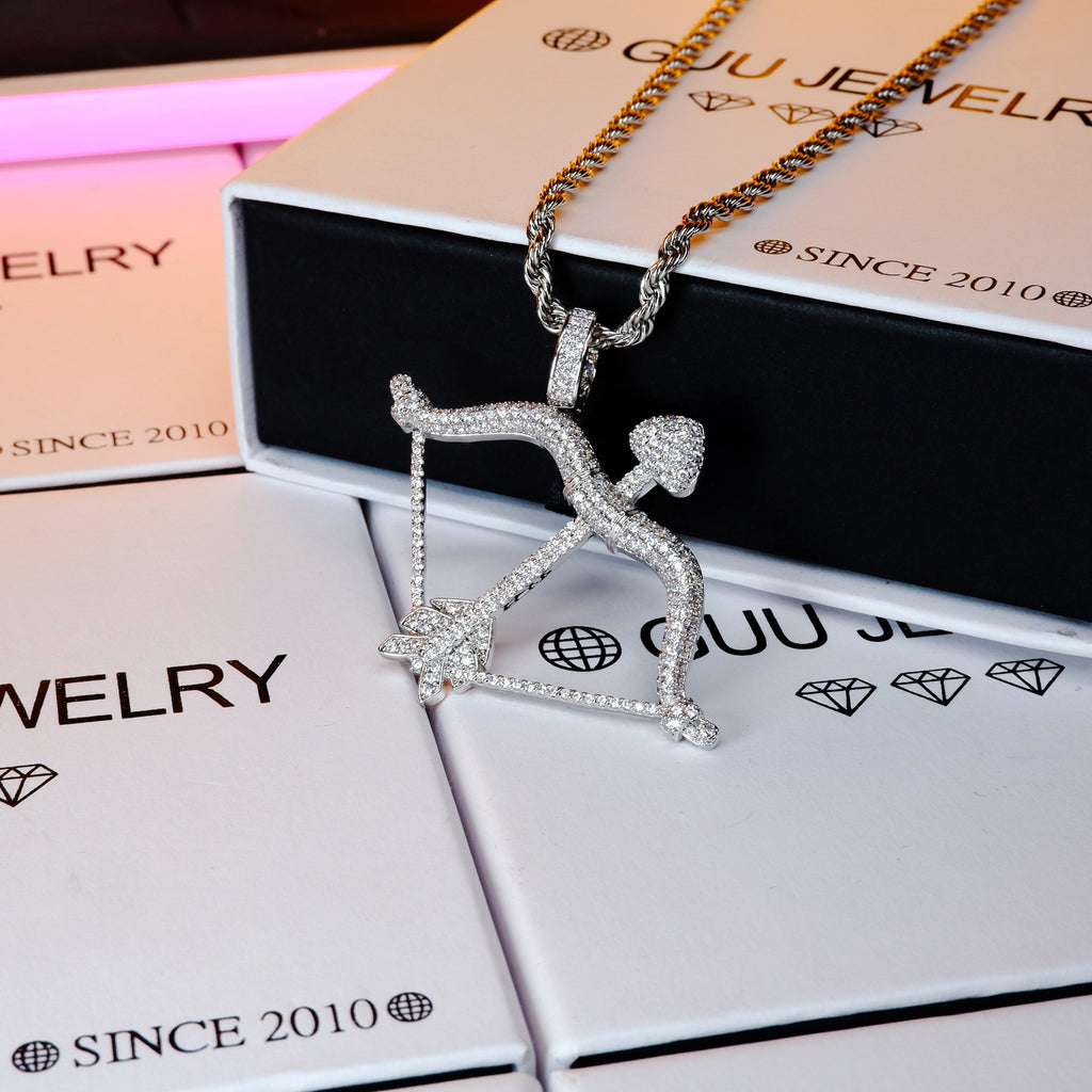 Iced 18K Gold-Plated Micro-inlay AAA CZ Cupid Arrow Necklace - The GUU Shop