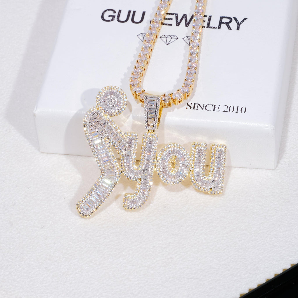Fxxk You Baguette Two-Layer Iced Necklace - The GUU Shop