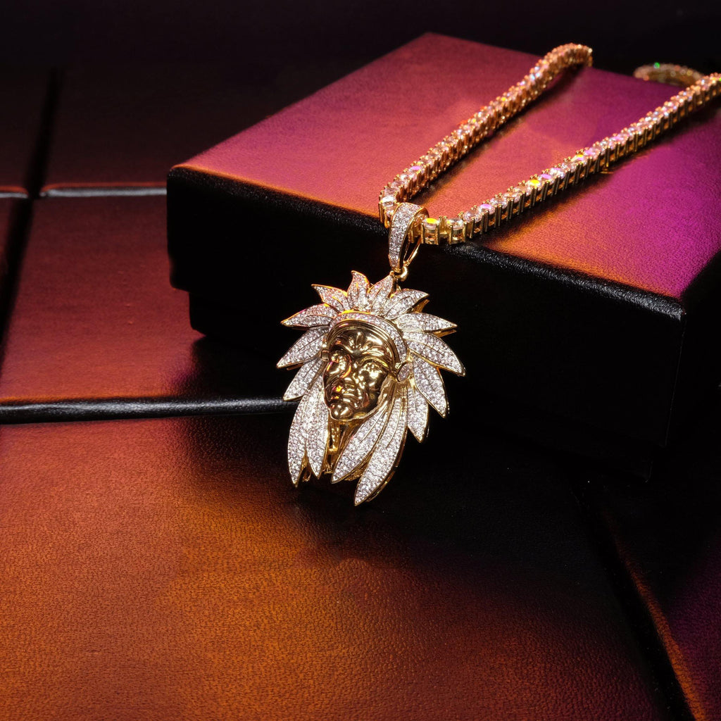Official Limited  Gold-Plated Two-tone Indian Chief Pendant