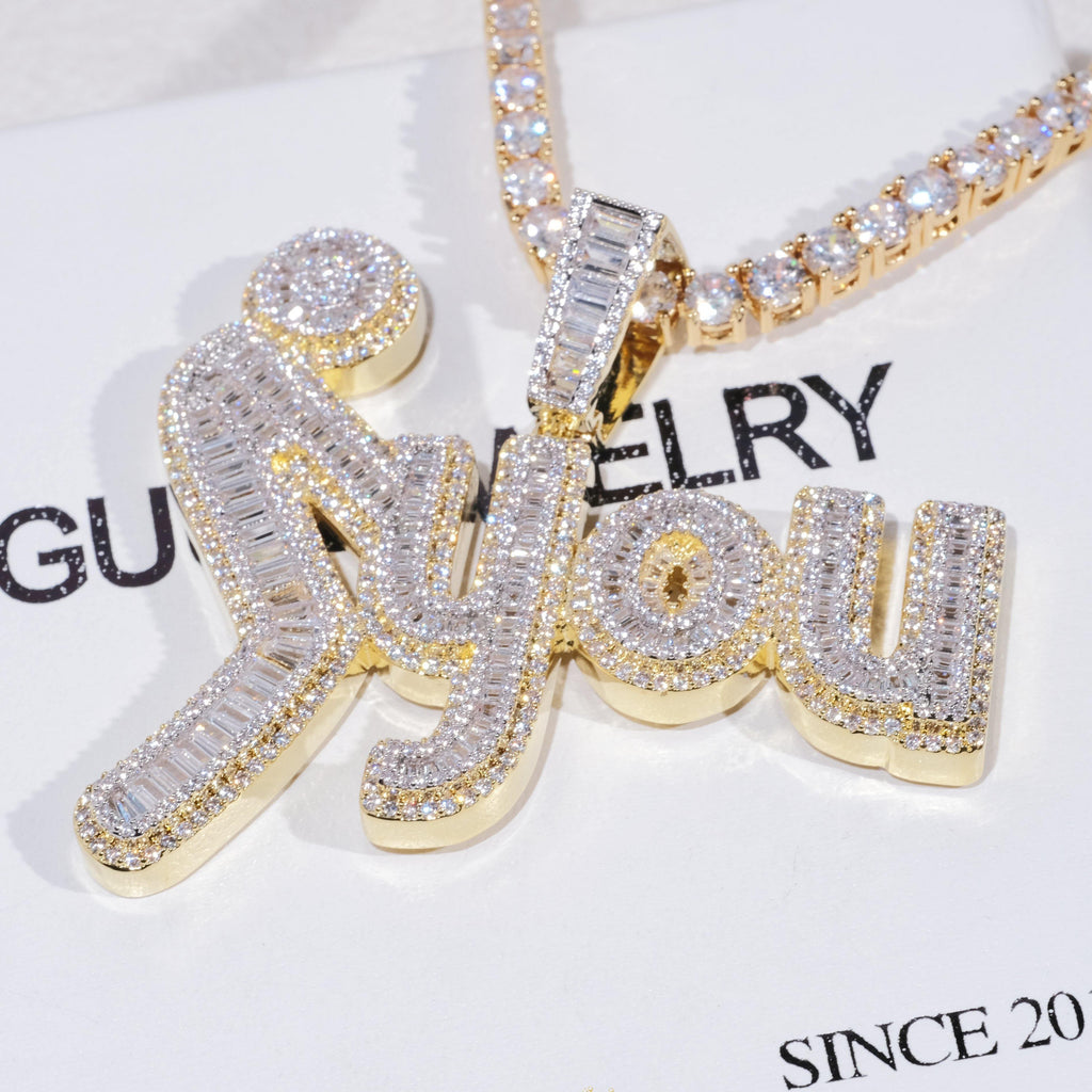 Fxxk You Baguette Two-Layer Iced Necklace - The GUU Shop