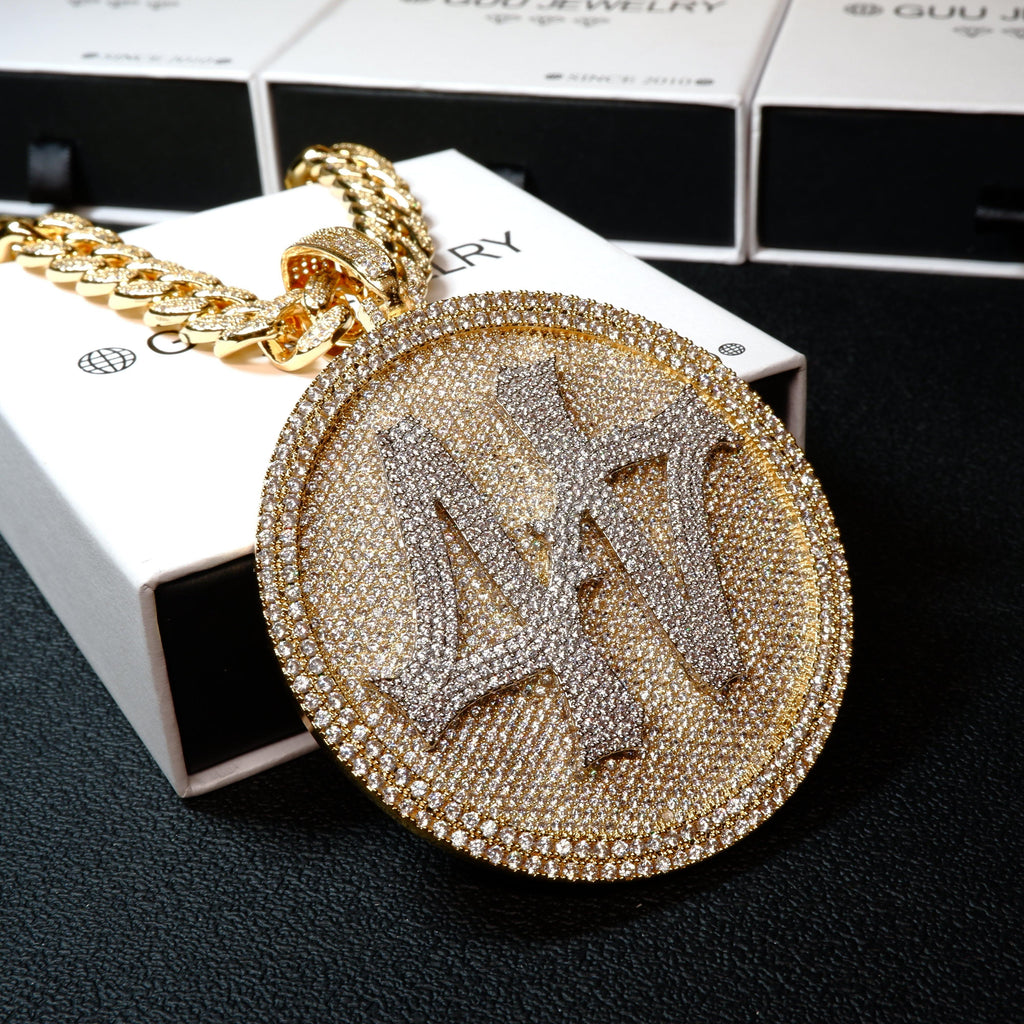 Iced Gold-Plated 3D Big 44 Disc BlingBling Necklace - The GUU Shop
