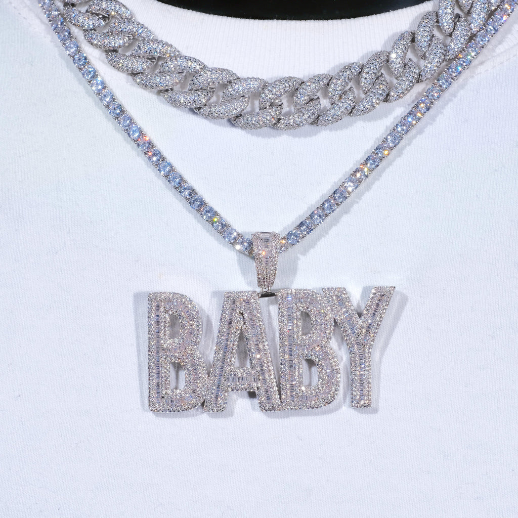 Baby Baguette Iced Necklace