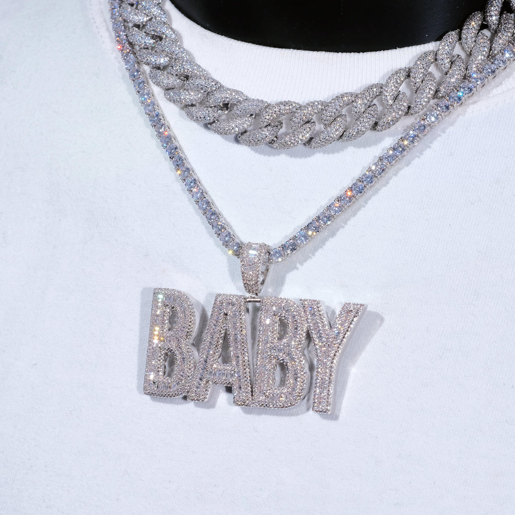 Baby Baguette Iced Necklace
