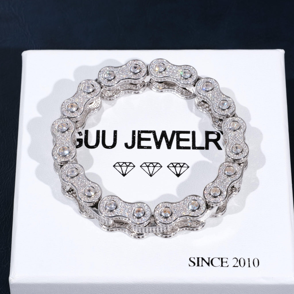 BIKE CHAIN LINK ICED HIP HOP BRACELET - The GUU Shop
