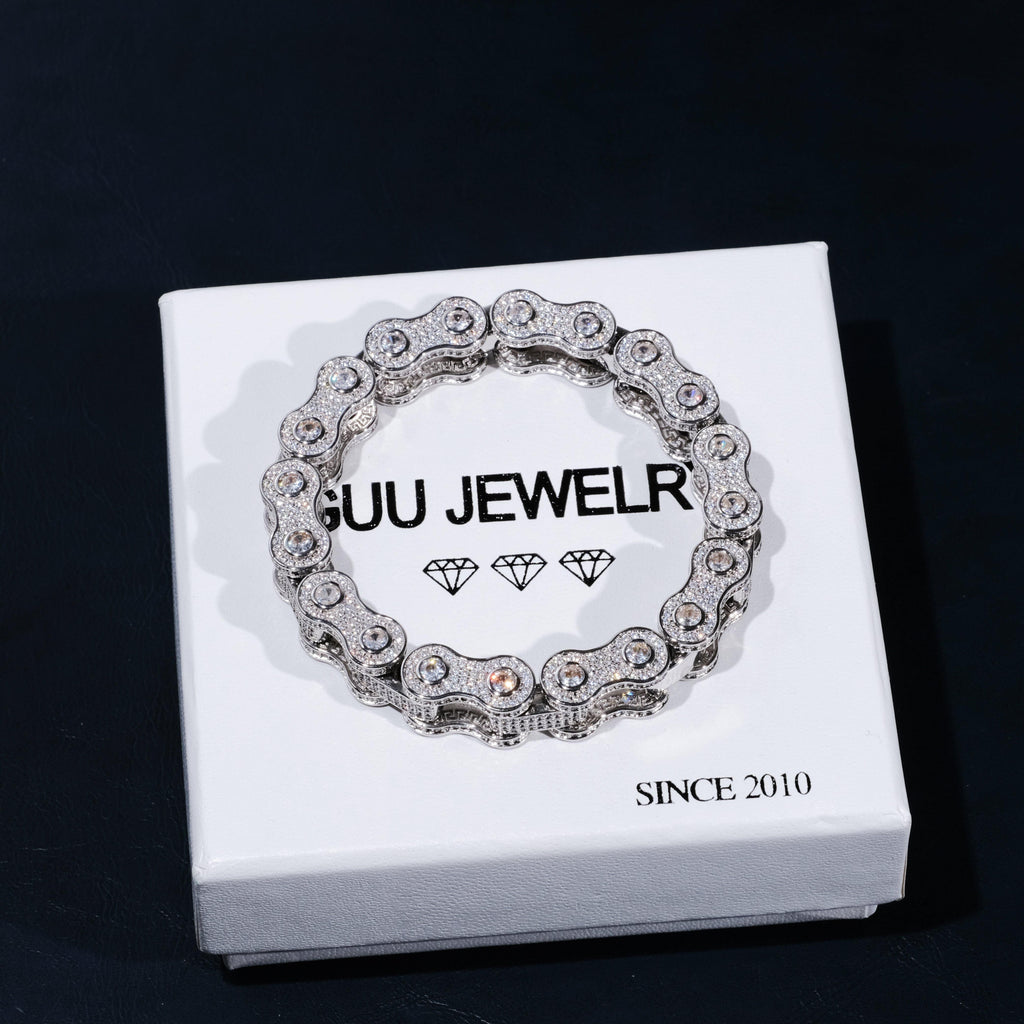 BIKE CHAIN LINK ICED HIP HOP BRACELET - The GUU Shop