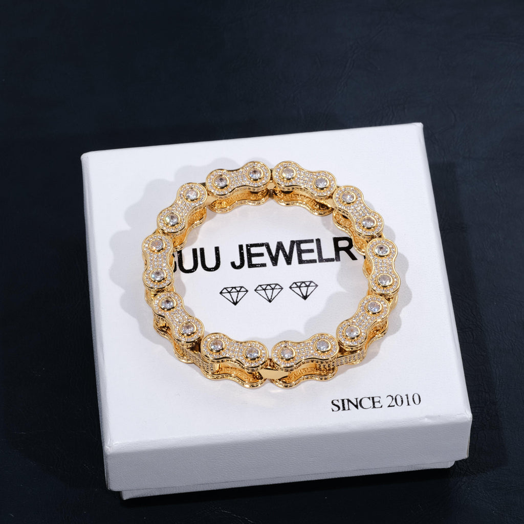 BIKE CHAIN LINK ICED HIP HOP BRACELET - The GUU Shop