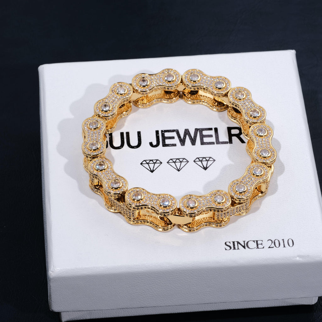 BIKE CHAIN LINK ICED HIP HOP BRACELET - The GUU Shop