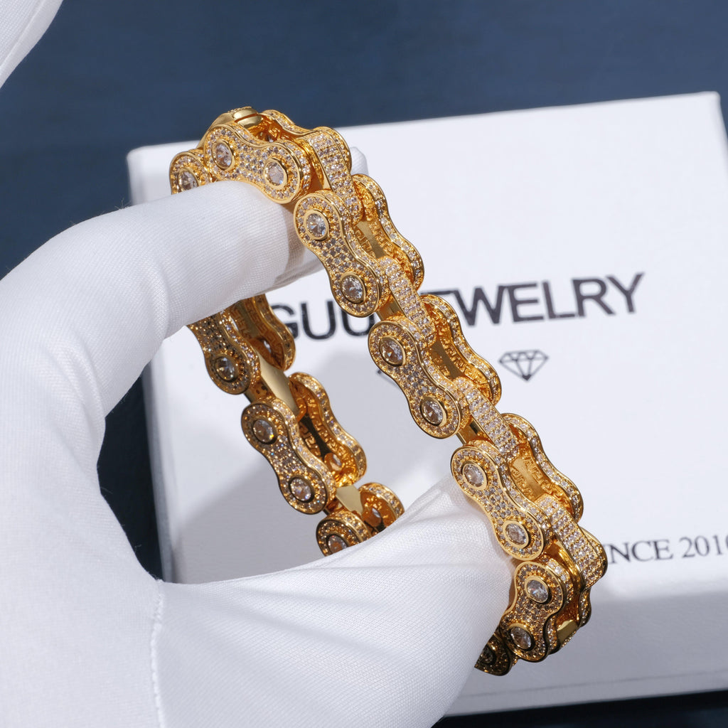 BIKE CHAIN LINK ICED HIP HOP BRACELET - The GUU Shop