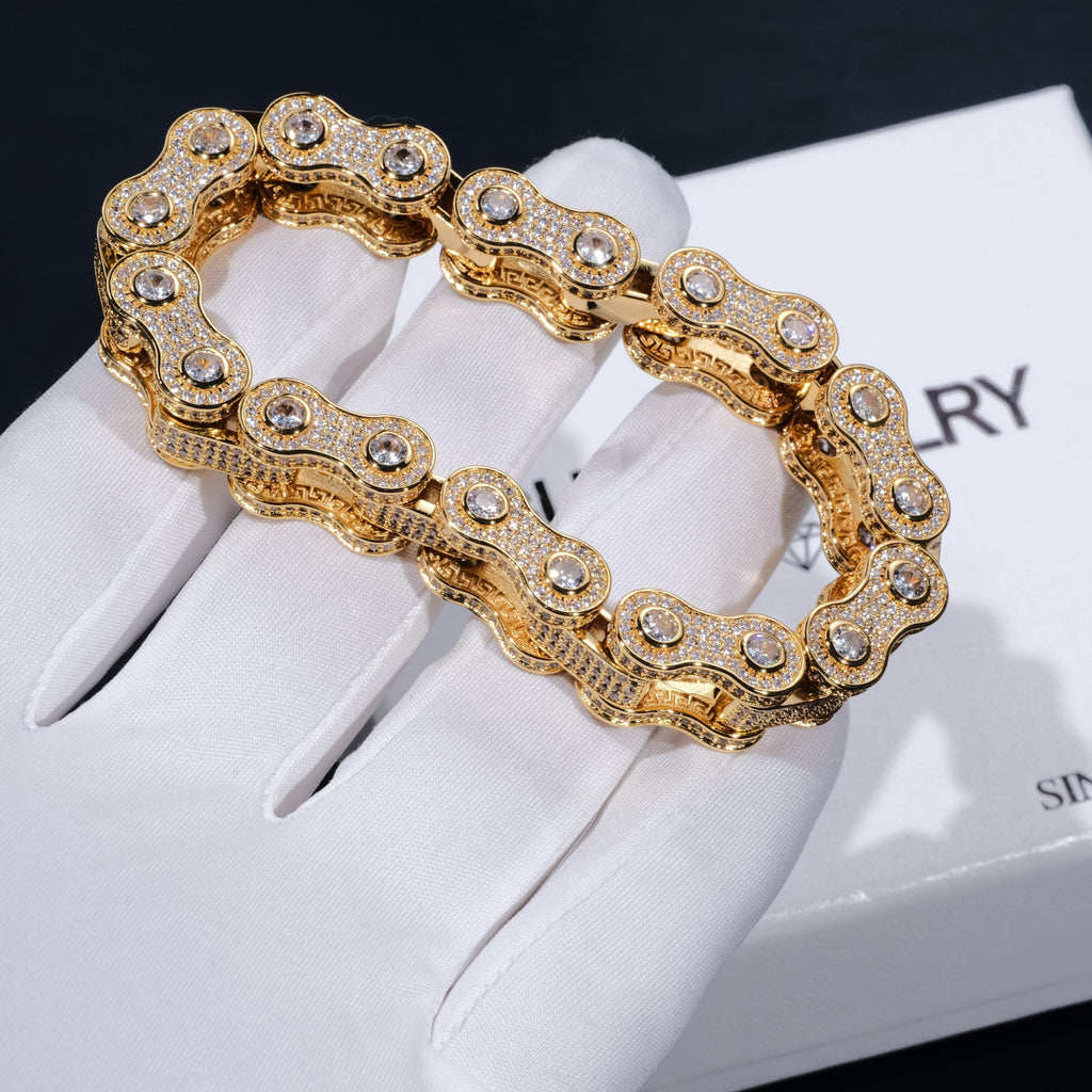 BIKE CHAIN LINK ICED HIP HOP BRACELET - The GUU Shop
