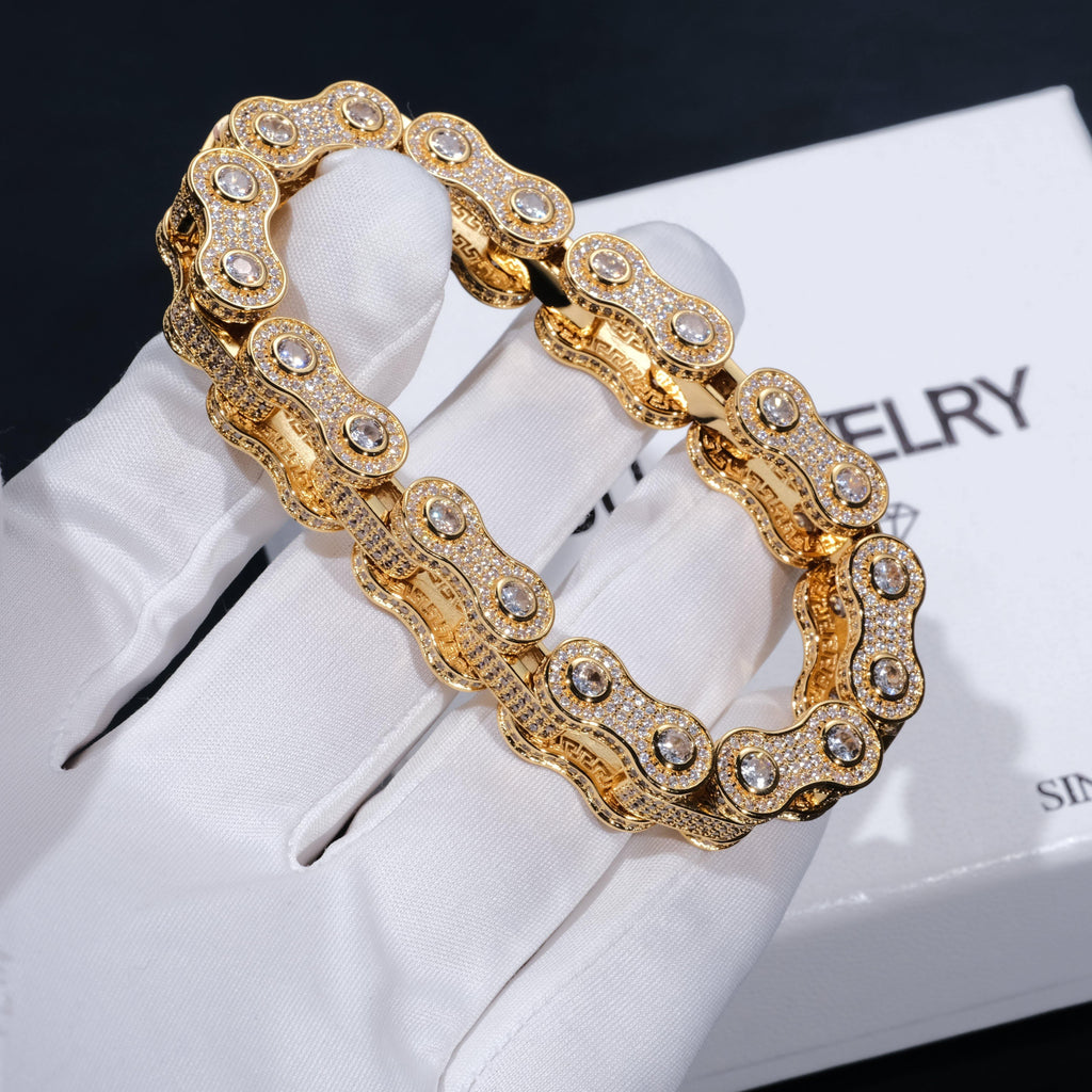 BIKE CHAIN LINK ICED HIP HOP BRACELET - The GUU Shop