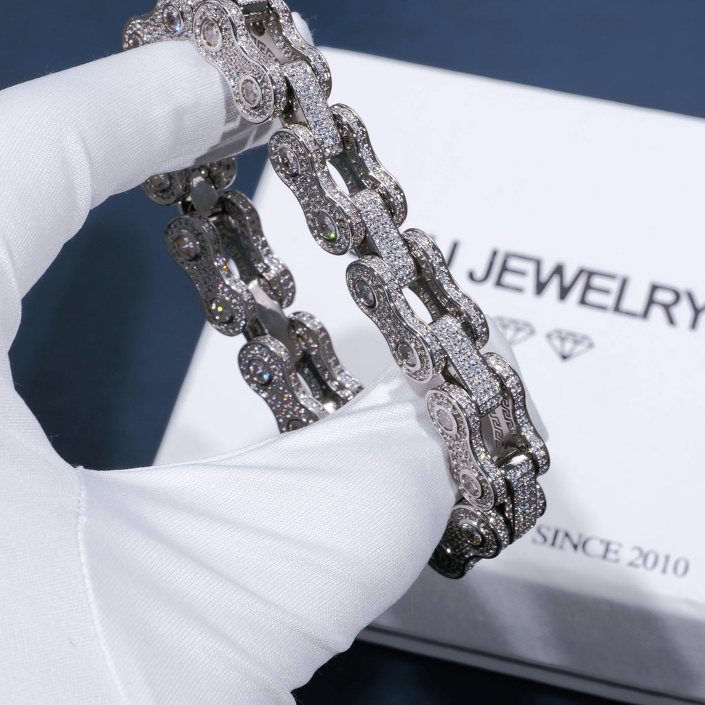 BIKE CHAIN LINK ICED HIP HOP BRACELET - The GUU Shop