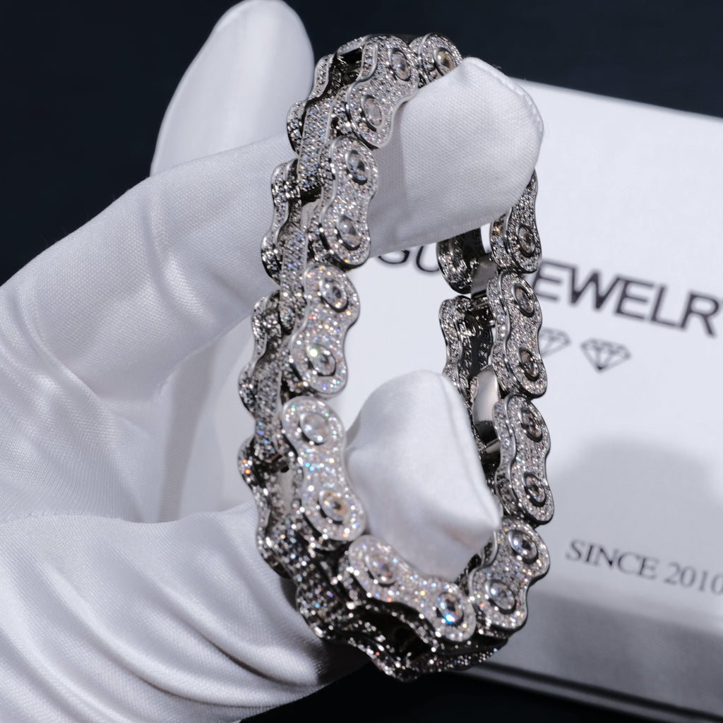 BIKE CHAIN LINK ICED HIP HOP BRACELET - The GUU Shop