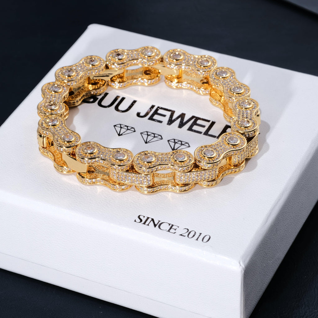 BIKE CHAIN LINK ICED HIP HOP BRACELET - The GUU Shop
