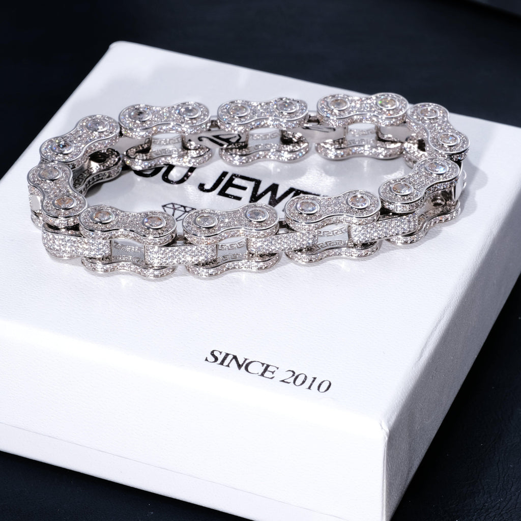 BIKE CHAIN LINK ICED HIP HOP BRACELET - The GUU Shop